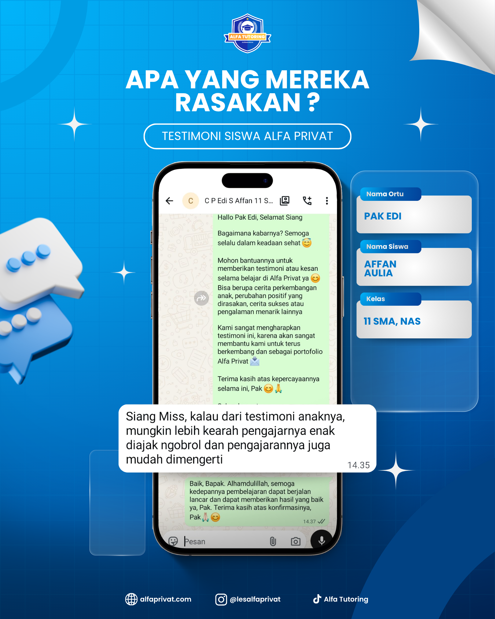 Testimoni Orang Tua Siswa