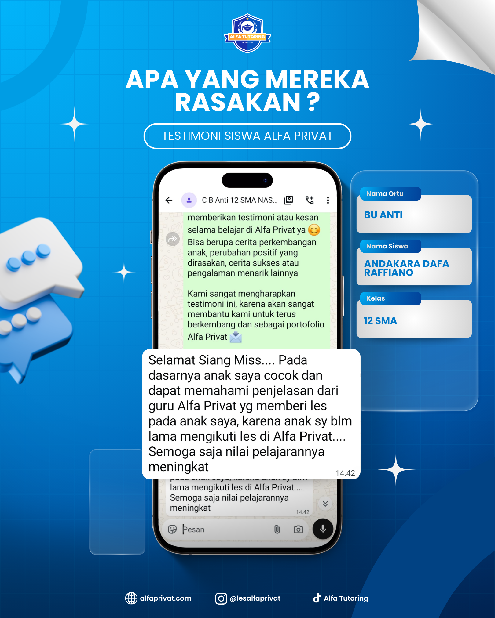 Testimoni Orang Tua Siswa Bu Anti
